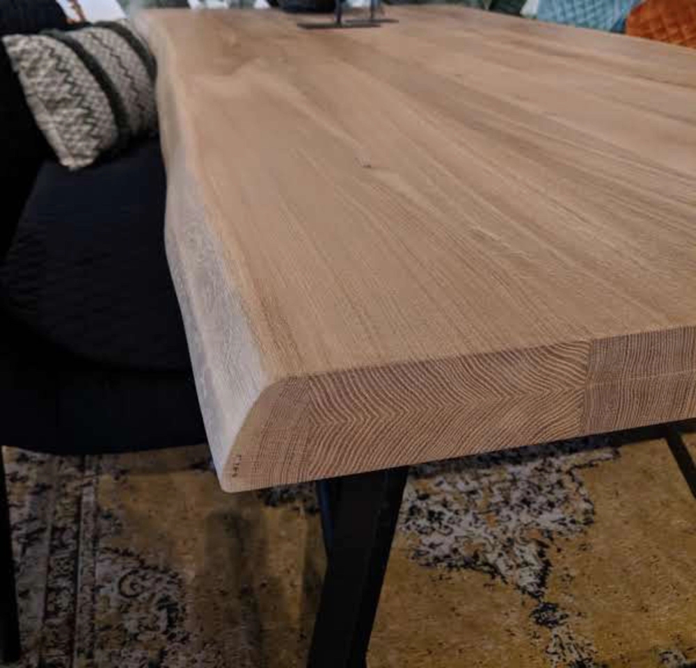 Tischplatte Eiche astig Modell III mit natürlich gewachsener Baumkante - Afbeelding 2